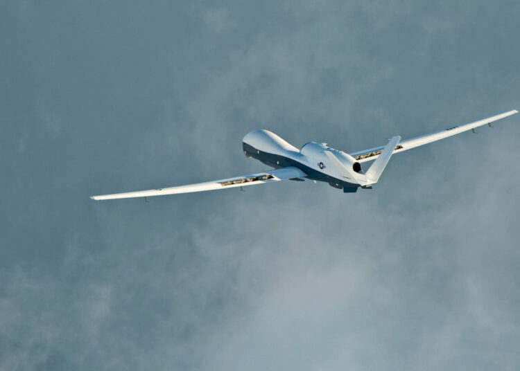 The MQ-4C Triton unmanned aircraft system completes its inaugural cross-country ferry flight at Naval Air Station Patuxent River, Md. Triton took off from the Northrop Grumman Palmdale, Calif., facility Sept. 17. (U.S. Navy photo by Erik Hildebrandt/Released)